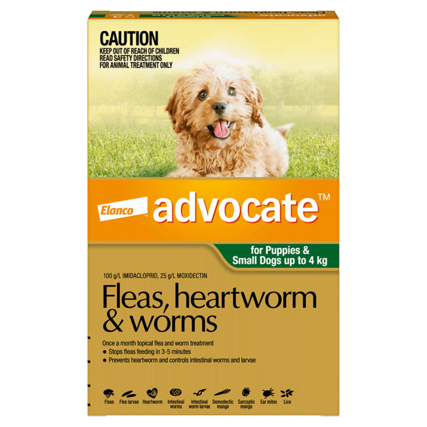 Advocate – Flea, Heartworm & Worms for Puppies & Dogs – 3 Tubes