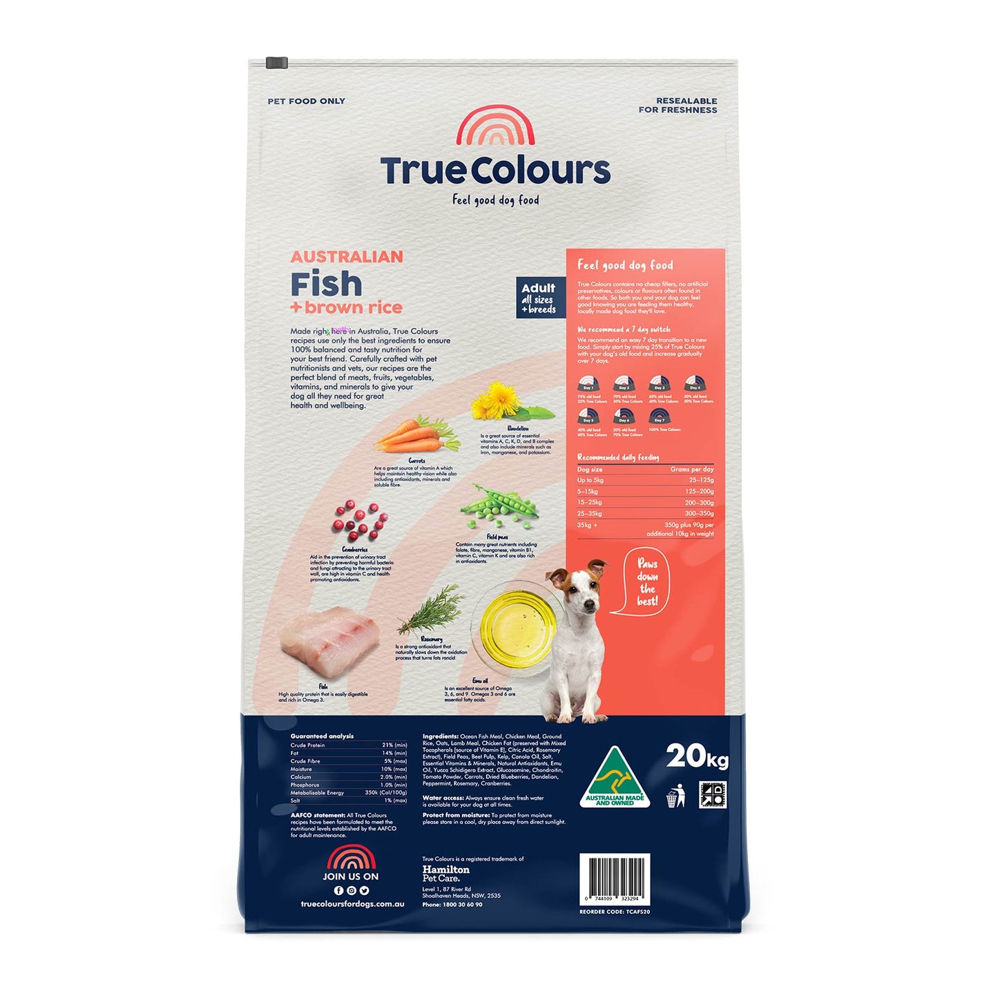 True Colours – Adult Dog – Australian Fish + Brown Rice