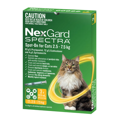NexGard Spectra Spot-On for Cats 2.5–7.5kg