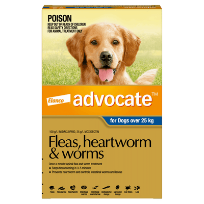 Advocate – Flea, Heartworm & Worms for Puppies & Dogs – 3 Tubes