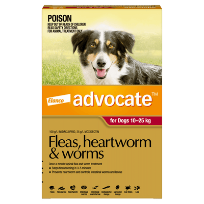 Advocate – Flea, Heartworm & Worms for Puppies & Dogs – 3 Tubes
