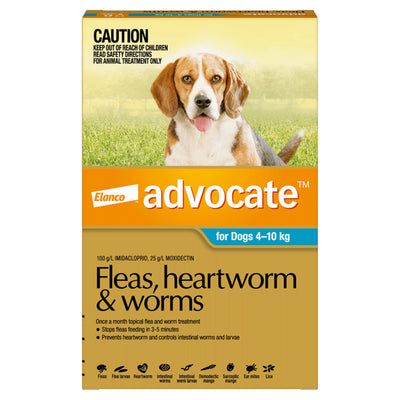 Advocate – Flea, Heartworm & Worms for Dogs – 6 Tubes