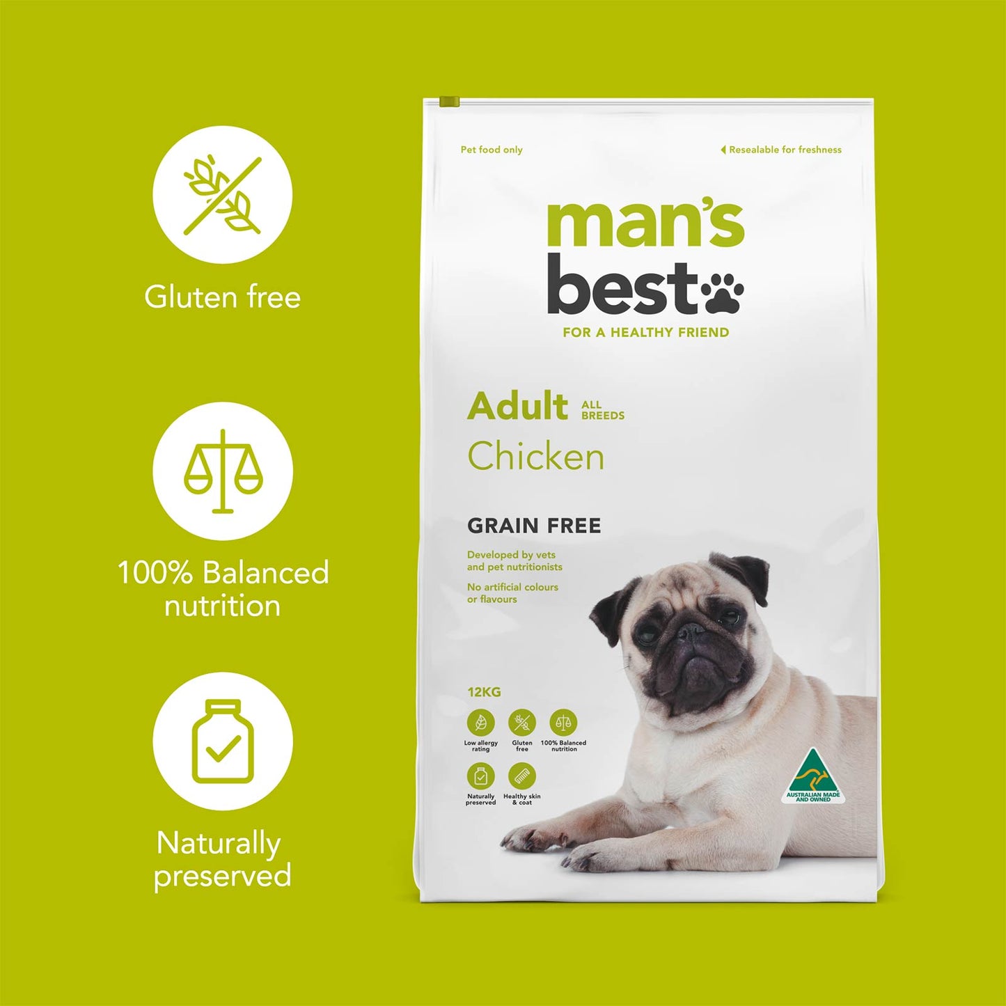 Man’s Best – Adult Dog – GRAIN FREE – Chicken